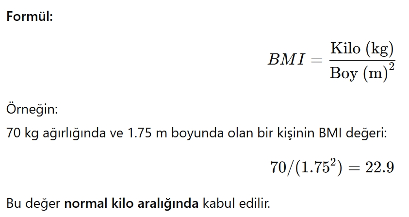vicut kitle endesi hesaplama BMI (Body Mass Index) Nedir?